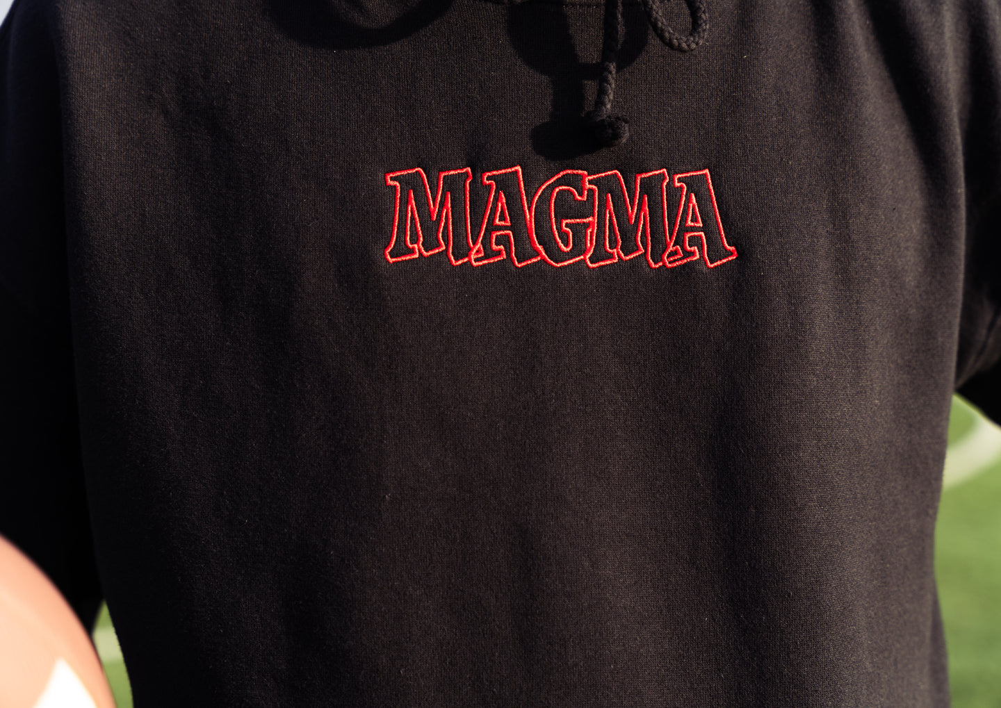 RED EMBROIDERED HOODIE